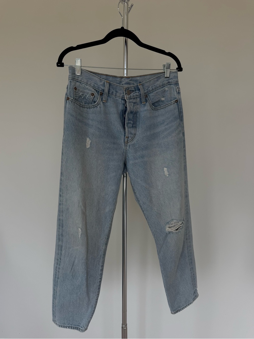 Levi's High-Rise Light Blue Distressed Jeans